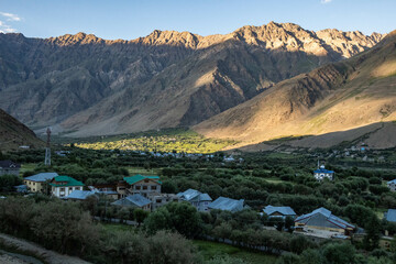 Panikhar village and the Nun-Kun massif, Zanskar, India