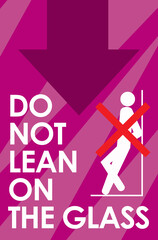 do not lean on the glass signage vector illustration ready to use