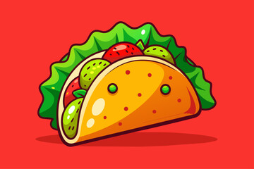 Vibrantly colored tacos lie temptingly on a patterned background.