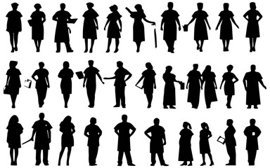 silhouettes of people