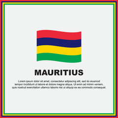 Obraz premium Mauritius Flag Background Design Template. Mauritius Independence Day Banner Social Media Post. Mauritius Banner