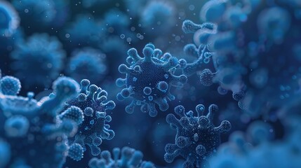 Microscopic bacteria - obrazy, fototapety, plakaty