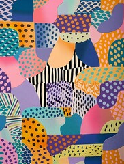 brightly colored abstract variety shapes sizes studio camouflage love depicting control freak surface hives - obrazy, fototapety, plakaty