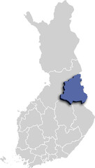 KAINUU REGION MAP STATE OF FINLAND 3D ISOMETRIC MAP