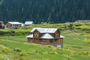House in Sukhnai village, Warwan Valley, Kashmir, India