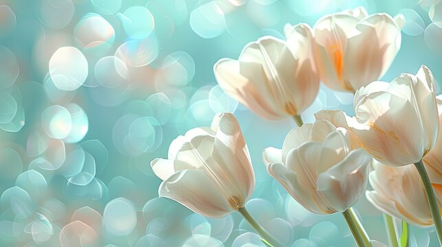 Experience a world of visual poetry with soft focus backgrounds of dreamy blooms