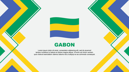 Fototapeta premium Gabon Flag Abstract Background Design Template. Gabon Independence Day Banner Wallpaper Vector Illustration. Gabon Banner