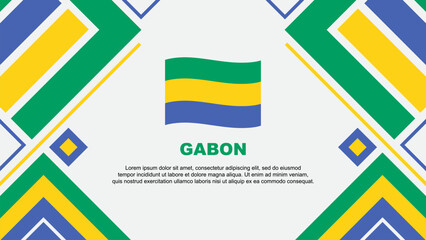 Gabon Flag Abstract Background Design Template. Gabon Independence Day Banner Wallpaper Vector Illustration. Gabon Flag
