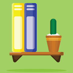 Bookshelf icon. Subtable to place on furniture, interior, etc.