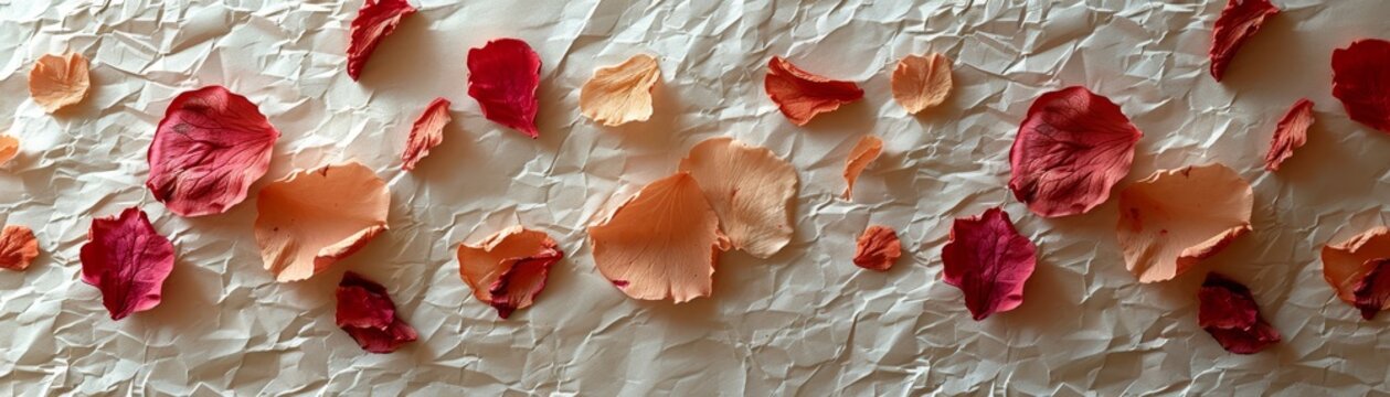 handmade paper texture with embedded flower petals and natural imperfections