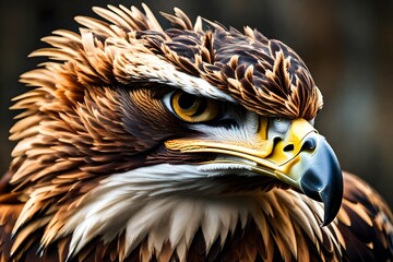 Beautiful Eagle. Golden eagle head detail. Aquila chrysaetos - obrazy, fototapety, plakaty
