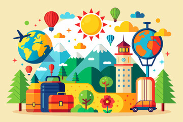 Lush greenery and towering trees create a serene and picturesque travel backdrop.