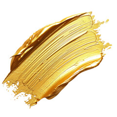 Gold acrylic paint isolated on transparent background With clipping path. cut out. 3d render