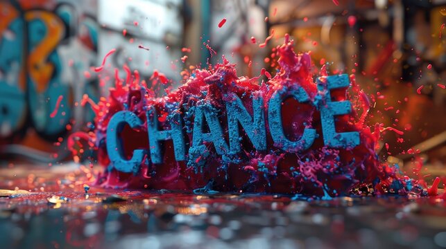 Seizing opportunity: text chance, representing luck, possibility, and opportunity, a symbol of embracing uncertainty and taking risks in pursuit of potential success and fortune