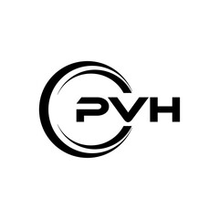 PVH letter logo design with white background in illustrator, cube logo, vector logo, modern alphabet font overlap style. calligraphy designs for logo, Poster, Invitation, etc.