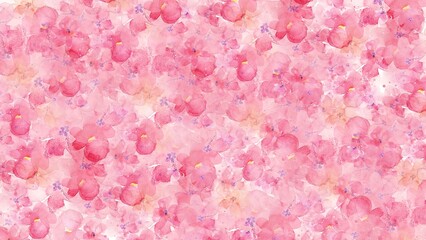 pink flower watercolor pattern background - obrazy, fototapety, plakaty