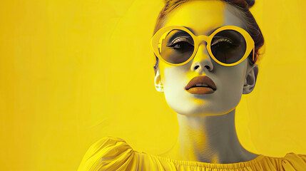fashion woman sunglasses lady girl trendy lifestyle young yellow beautiful attractive.