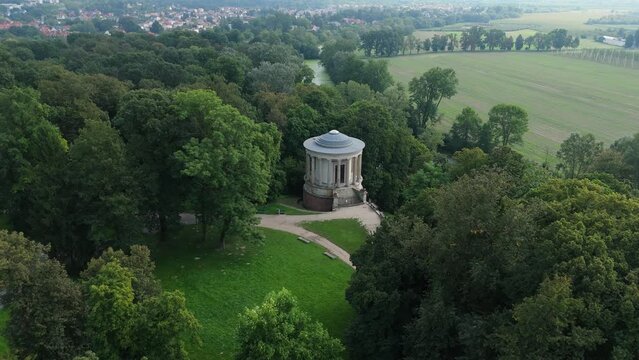 Temple Of The Sibyl Czartoryski Park Pulawy Aerial View Poland