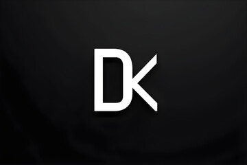 DK monochromatic logo: modern typography creating a structured and bold statement - obrazy, fototapety, plakaty