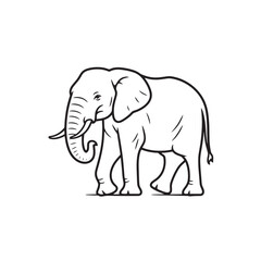 Obraz premium Minimalist Elephant Single Line Vector Illustration