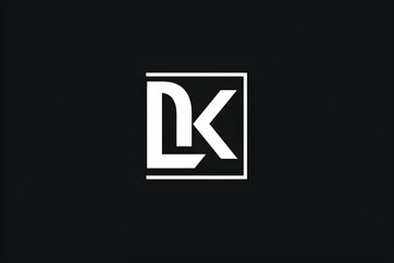 DK monochromatic logo: modern typography creating a structured and bold statement - obrazy, fototapety, plakaty
