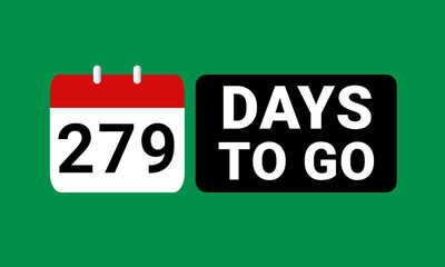279 days to go last countdown. two hundred and seventy nine days go sale price offer promo deal timer, 279 days only