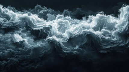 dramatic background illustration of dark and wavy cloudy sky. Generative AI  