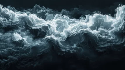 Fotobehang dramatic background illustration of dark and wavy cloudy sky. Generative AI   © aris