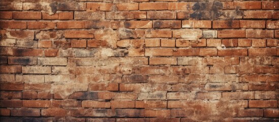 Grunge brick wall texture with vintage pattern.