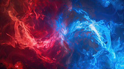 swirling red and blue flame background. - obrazy, fototapety, plakaty