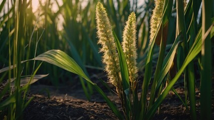 Acorus calamus wallpaper, medicinal plants background, Inflorescence of sweet flag (Acorus calamus), leaf calamus with inflorescence grow in water