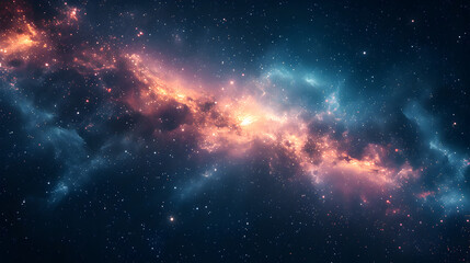 Nebula in deep space with stars  - obrazy, fototapety, plakaty