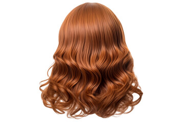 Fototapeta premium Stylish hair wig with trendy design isolated on background, front view, fashionable hairstyle concept.