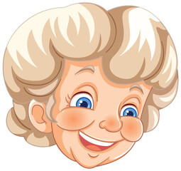 Vector illustration of a smiling elderly woman