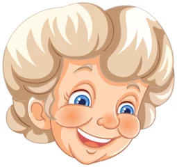 Foto auf Glas Vector illustration of a smiling elderly woman © GraphicsRF