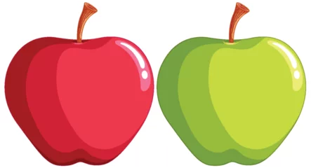 Wandaufkleber Vector graphic of a red and a green apple © GraphicsRF