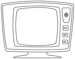 Wandcirkels plexiglas Simple line art of a vintage television set. © GraphicsRF
