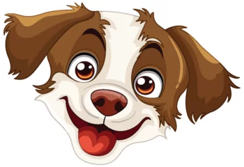 Zelfklevend Fotobehang Kinderen Vector illustration of a happy, smiling dog face.