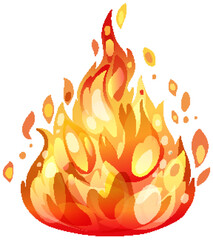 Bright, vibrant flames in a stylized design.
