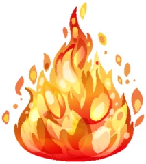 Gordijnen Bright, vibrant flames in a stylized design. © GraphicsRF