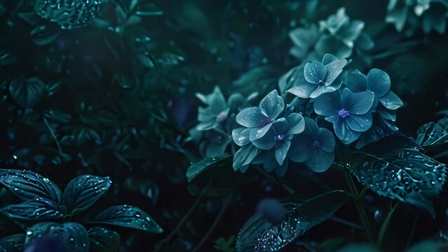 close up beauty flower at forest. 4k video animation