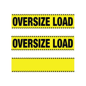 Oversize load banner sign for trucks vector art illustration isolated