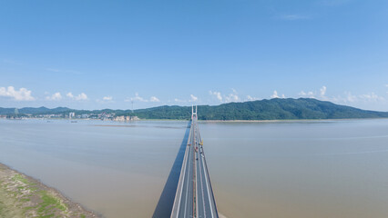 Poyang lake bridge panorama