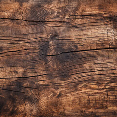 Wood grain background, closeup of old wooden table top view, brown and dark wood texture with space for copy
