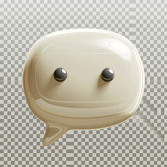 illustration of an white chat funny bubble on a transparent background
