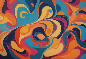 A vibrant and abstract background with swirling patterns and bold colors, rendered in a modern and sleek style.