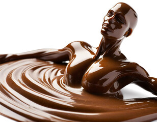 溶かしたチョコレートに入浴する人のイメージ