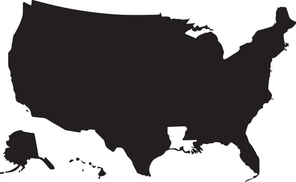USA Map Black Vector Design.eps