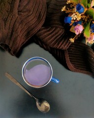 still life with coffee and sweater