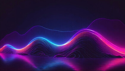 Abstract Big Neon Wave 3d Background